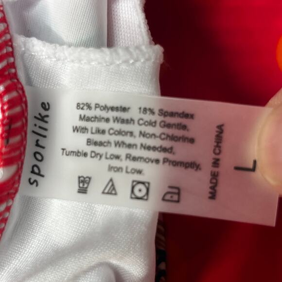 Sporlike Floral Ruffle High Waist Two Piece Swimsuit New L - Picture 7 of 10